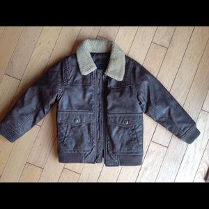 Gap Boys faux leather bomber winter coat 5T
